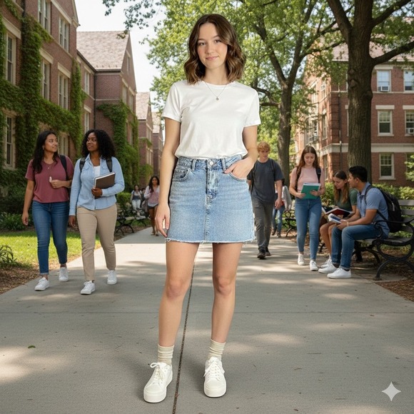 ASOS Dresses & Skirts - ASOS Womens Size 6 Denim Mini Skirt Blue Jean Raw Hem Casual Summer Festival